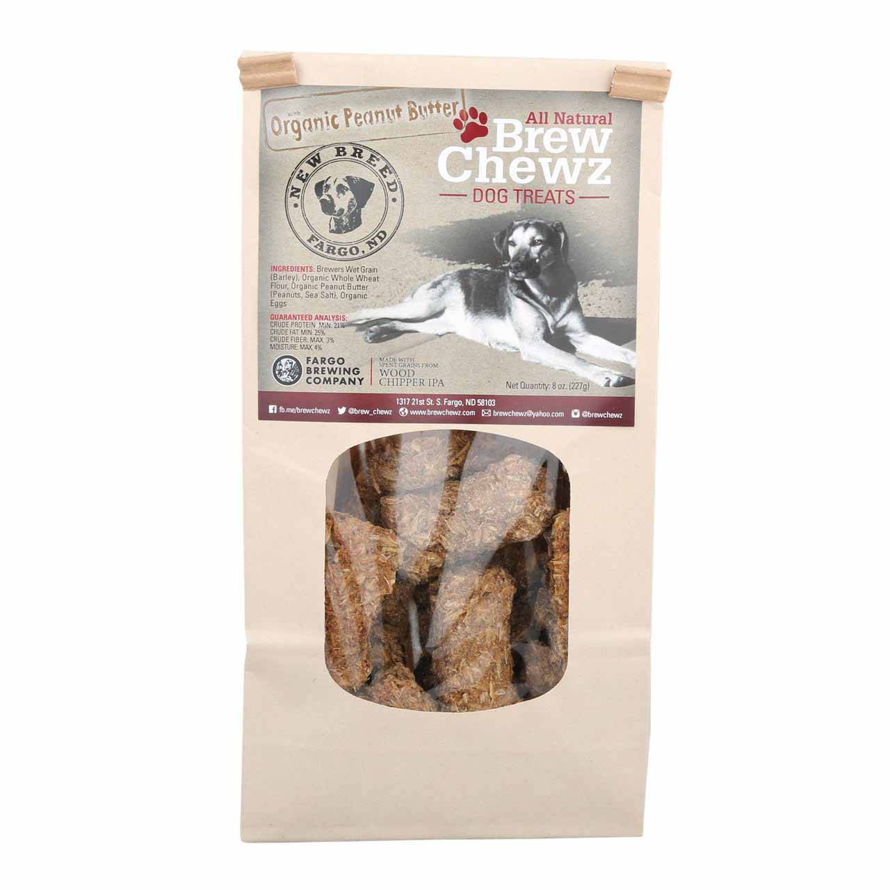 Peanut Butter & Blueberry Dog Treats in a pouch