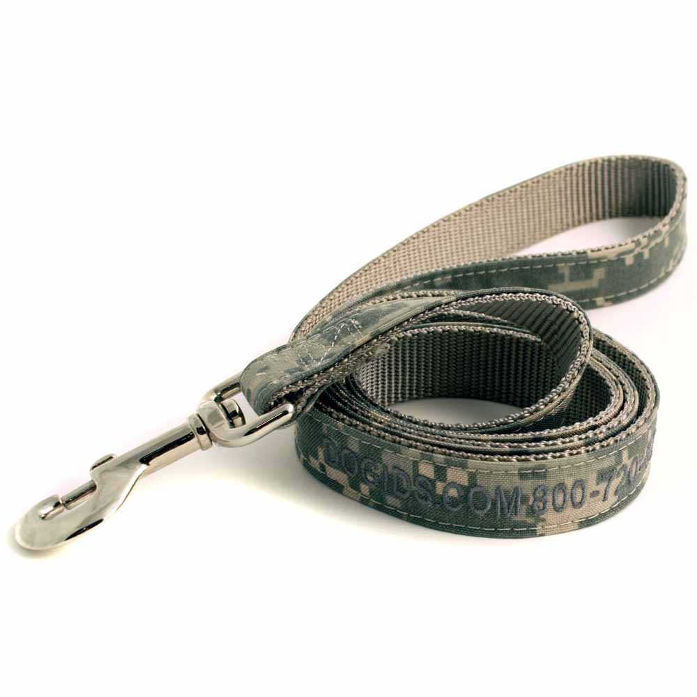 Embroidered Digital Camo Personalized Dog Leash dogIDs