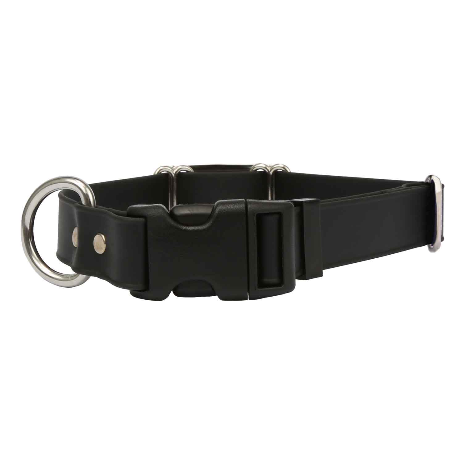 Quick Release Waterproof ScruffTag Collar Black Buckle View dogIDs