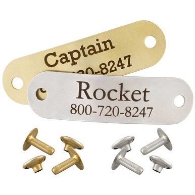 Personalized Rivet-On Dog Collar Name Plate