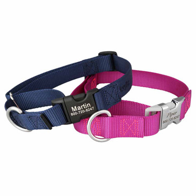 Nylon Engraved Buckle Martingale Collar
