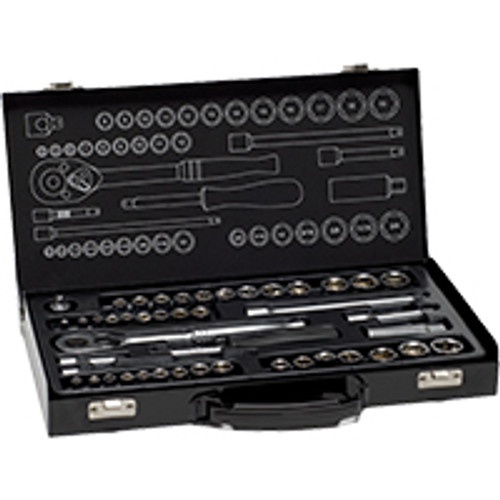 TYPHOON TOOLS 1/4" & 3/8  DRIVE SOCKET 45PC SET AF/MET