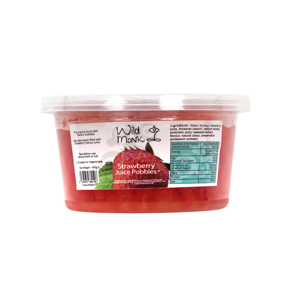 450g Wild Monk Strawberry Juice Pobbles for Bubble Tea