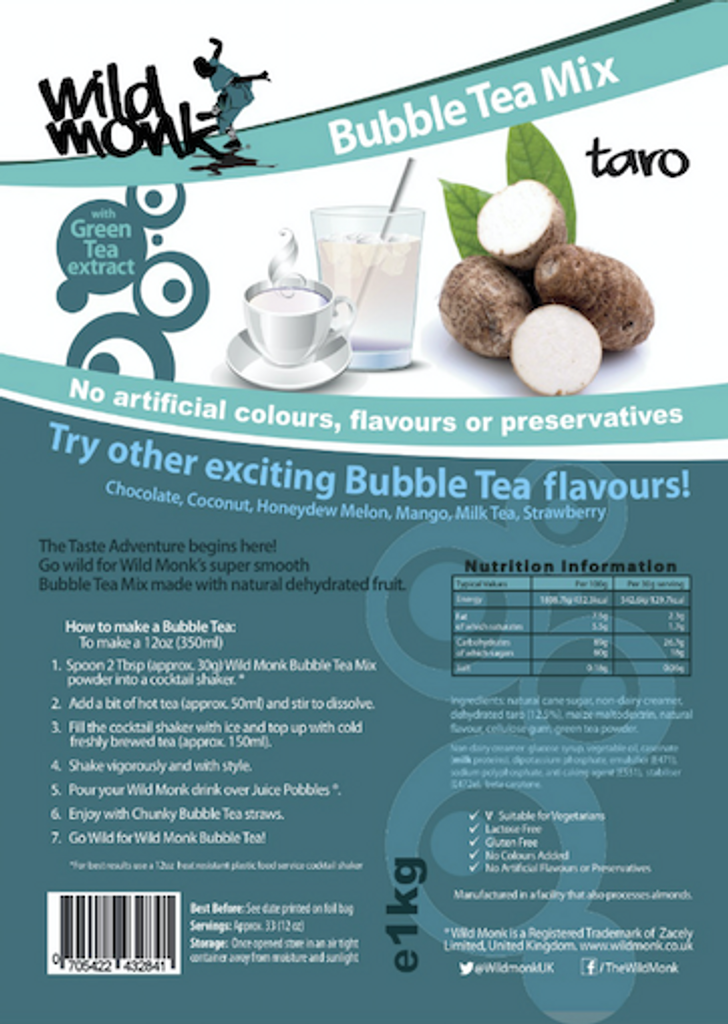 TARO - Premium Bubble Tea Powder nutrition information