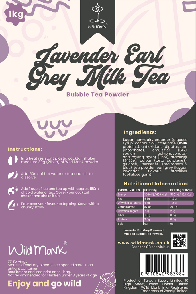 1KG Premium LAVENDER EARL GREY Bubble Tea Powder