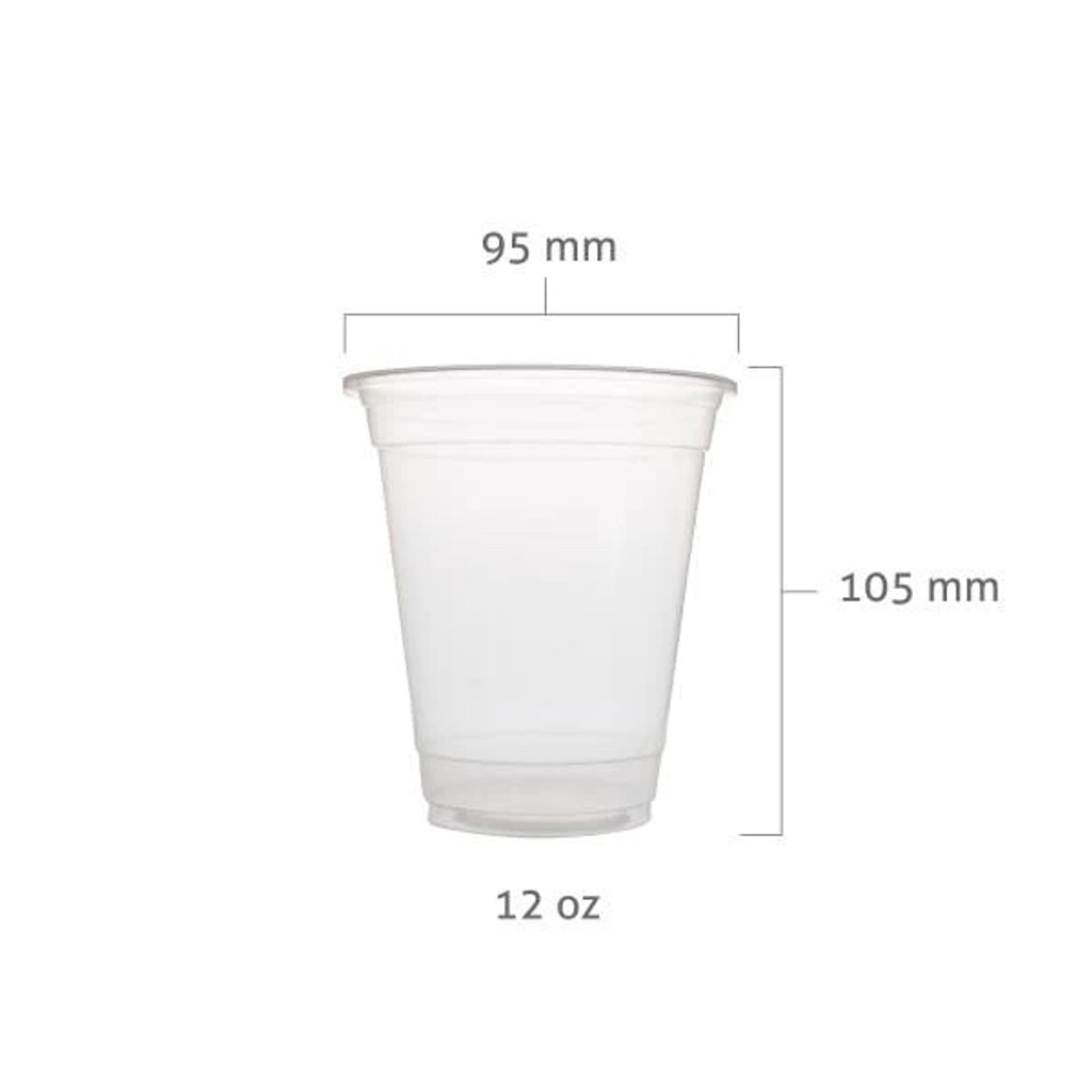 Case of 360ml (12oz) Clear REGULAR Soft Cups for Bubble Tea (1 case = 2000 cups)