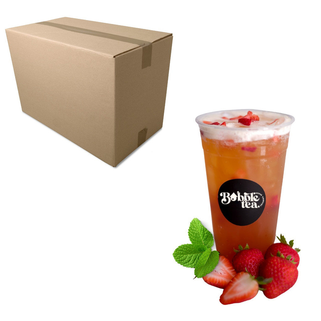 Strawberry Mojito (Black) Iced Tea Mix Case of 1kg with strawberry mojito iced tea drink