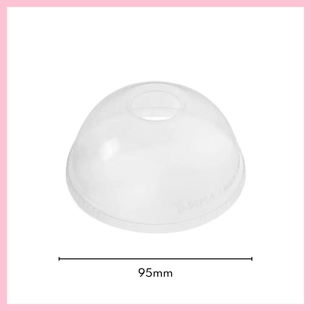 Case of 95mm Transparent DOME cup lids (1000 units/case)