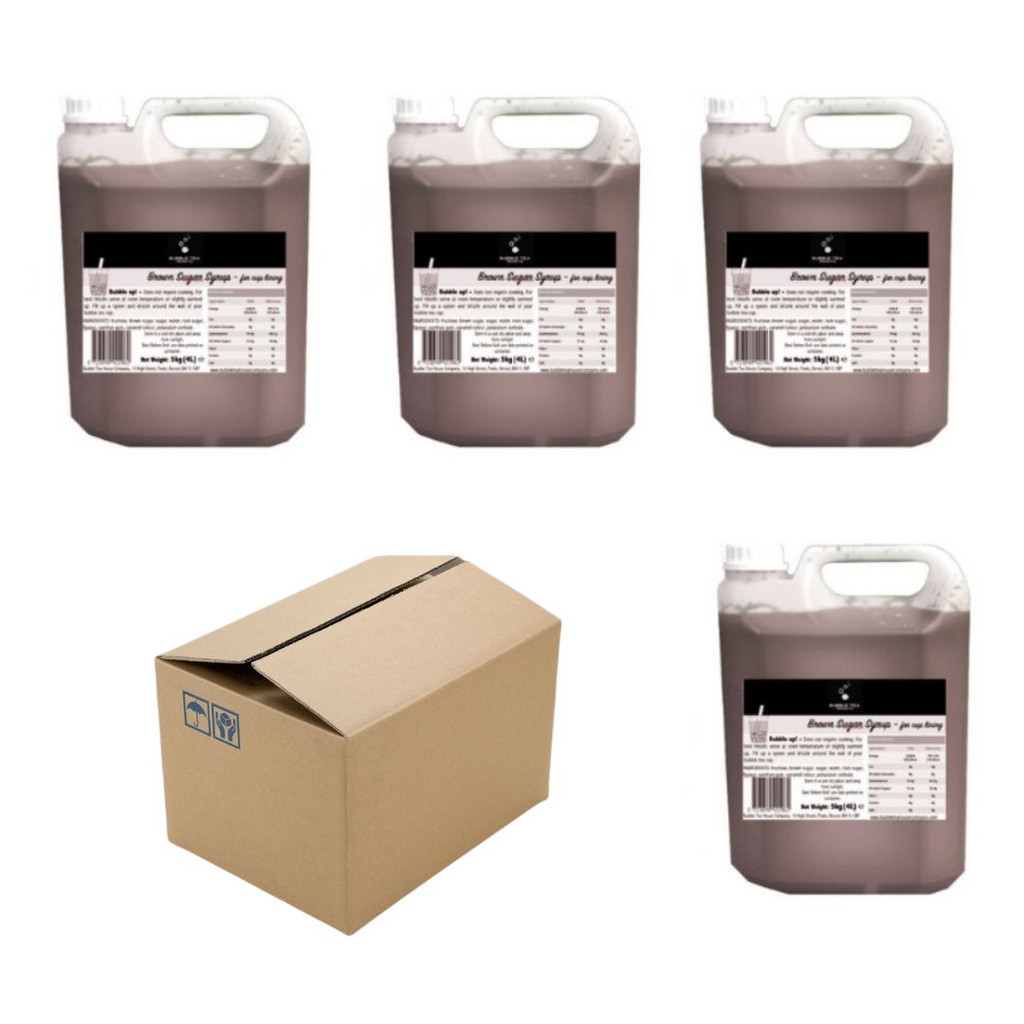 Case of 4 ORIGINAL BROWN SUGAR - Premium Syrup for Bubble Tea (4x 4L/5kg)