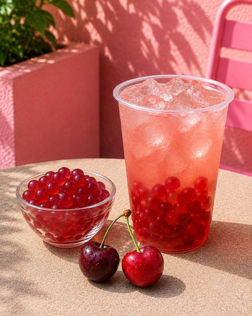 Case of 4 - 3.2kg CHERRY Popping Boba Juice Pobbles for Bubble Tea