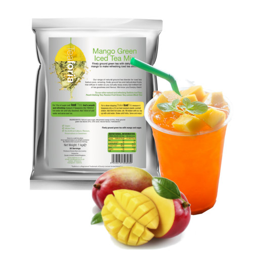 1kg MANGO (Green) Iced Tea Mix pack with mango iced tea drink