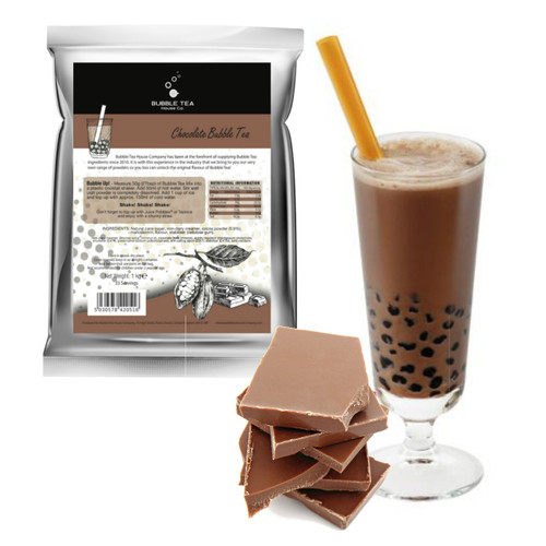CHOCOLATE Bubble Tea Powder 1kg  pack with chocolate bubble tea drink