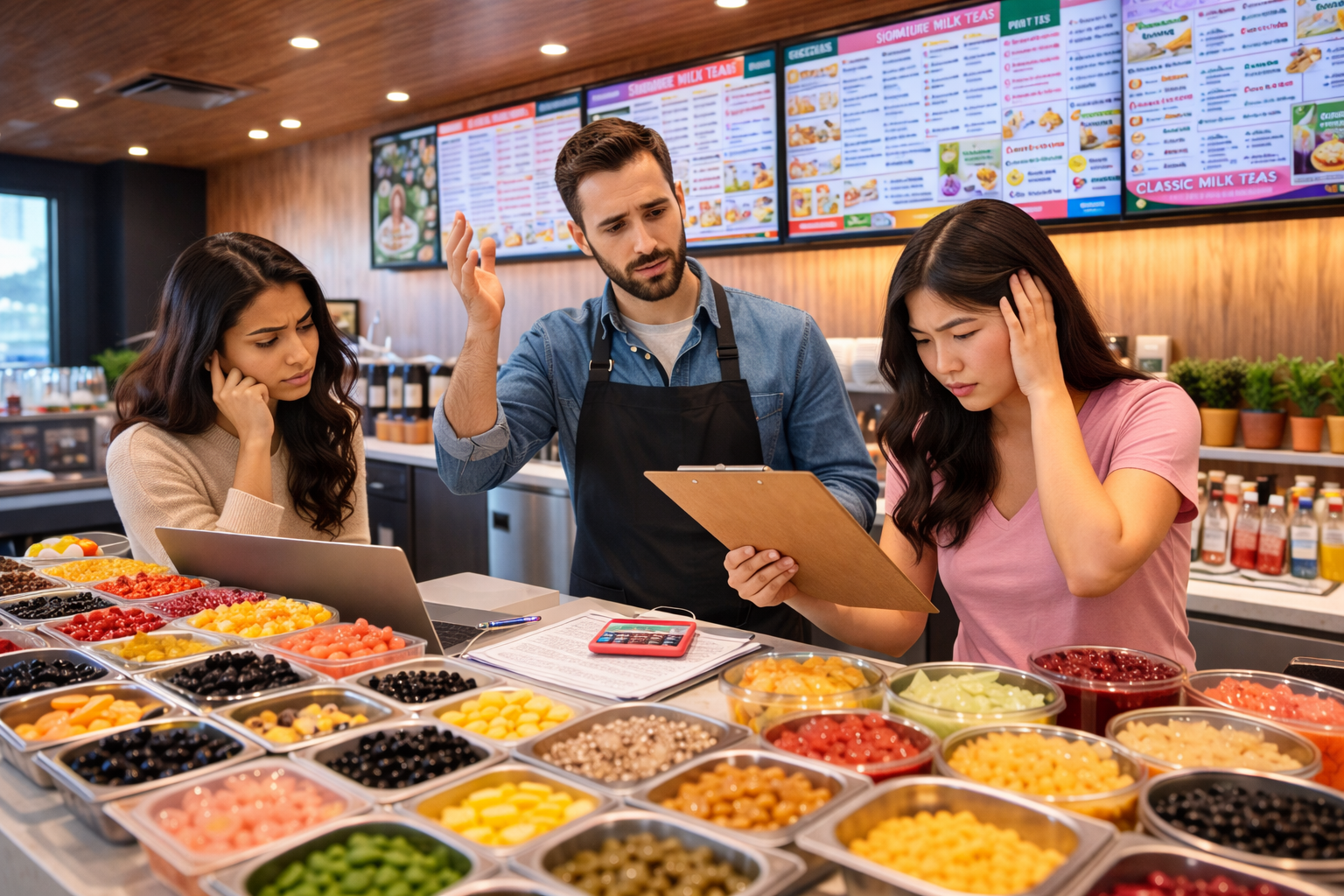Bubble tea shop team overwhelmed by too many toppings and an overcomplicated menu