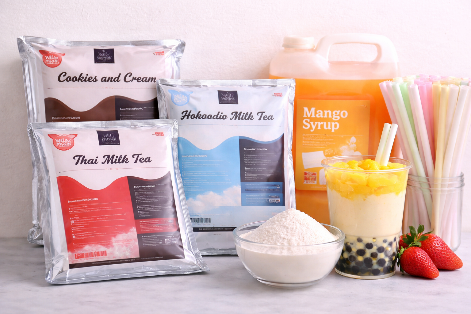 Bubble tea powders and ingredients