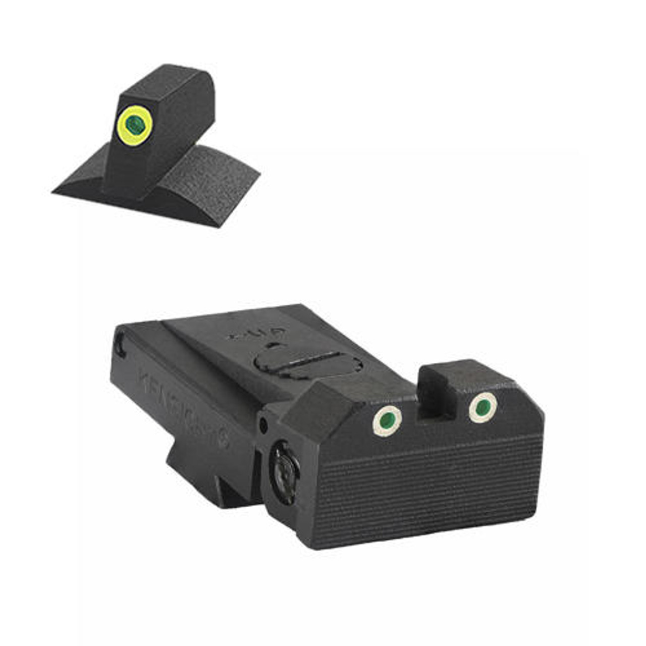 Kensight Kensight 1911 Bomar Adjustable Beveled Blade Sight Set W/ 0.200 Tall Lumi Orange Tritium Contoured Front Sight