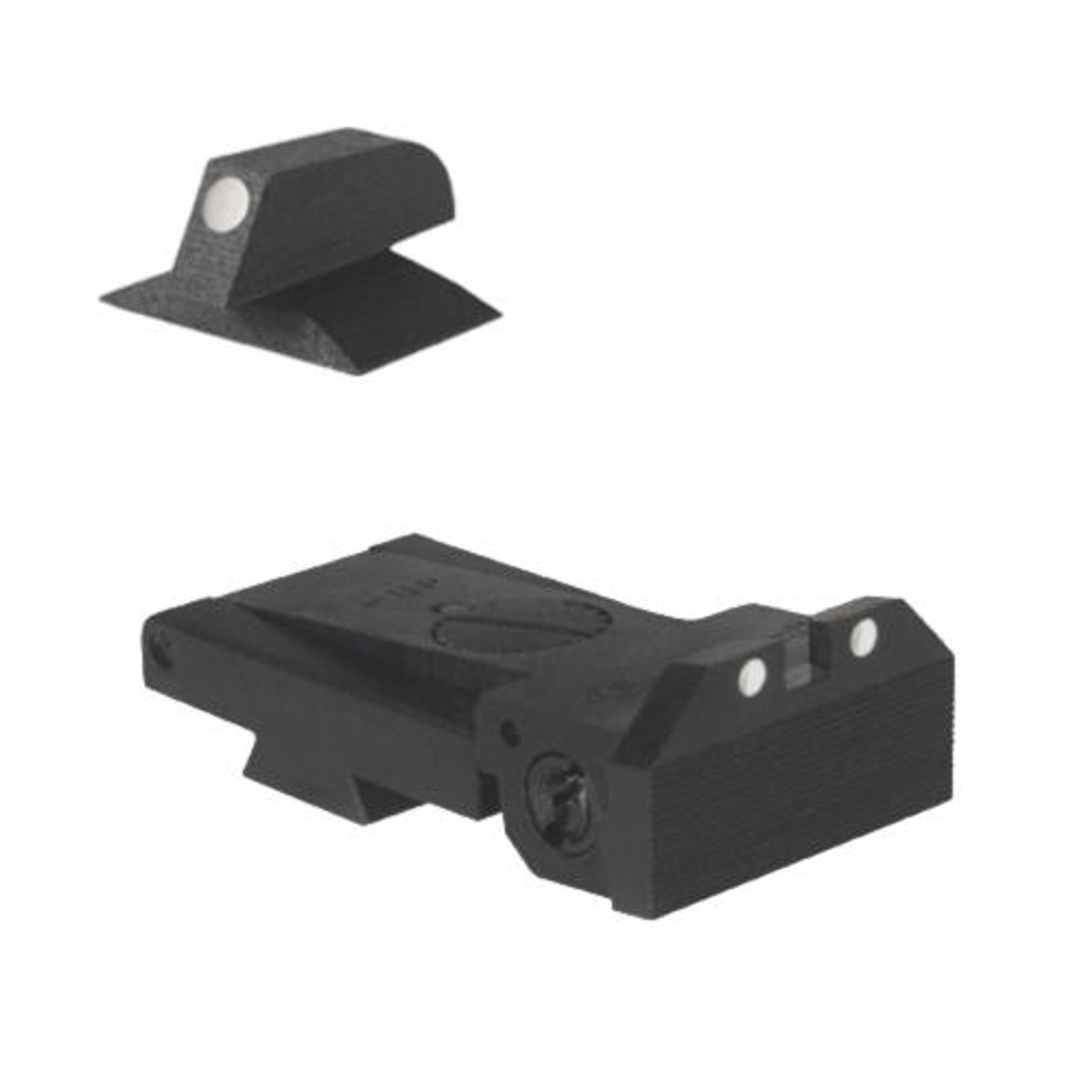 Kensight Kensight Target 1911 Sights Set White Dot Beveled - White Dot Front Sight Blade 0.200 - Fits Bomar BMCS  Sight Dovetail Cut