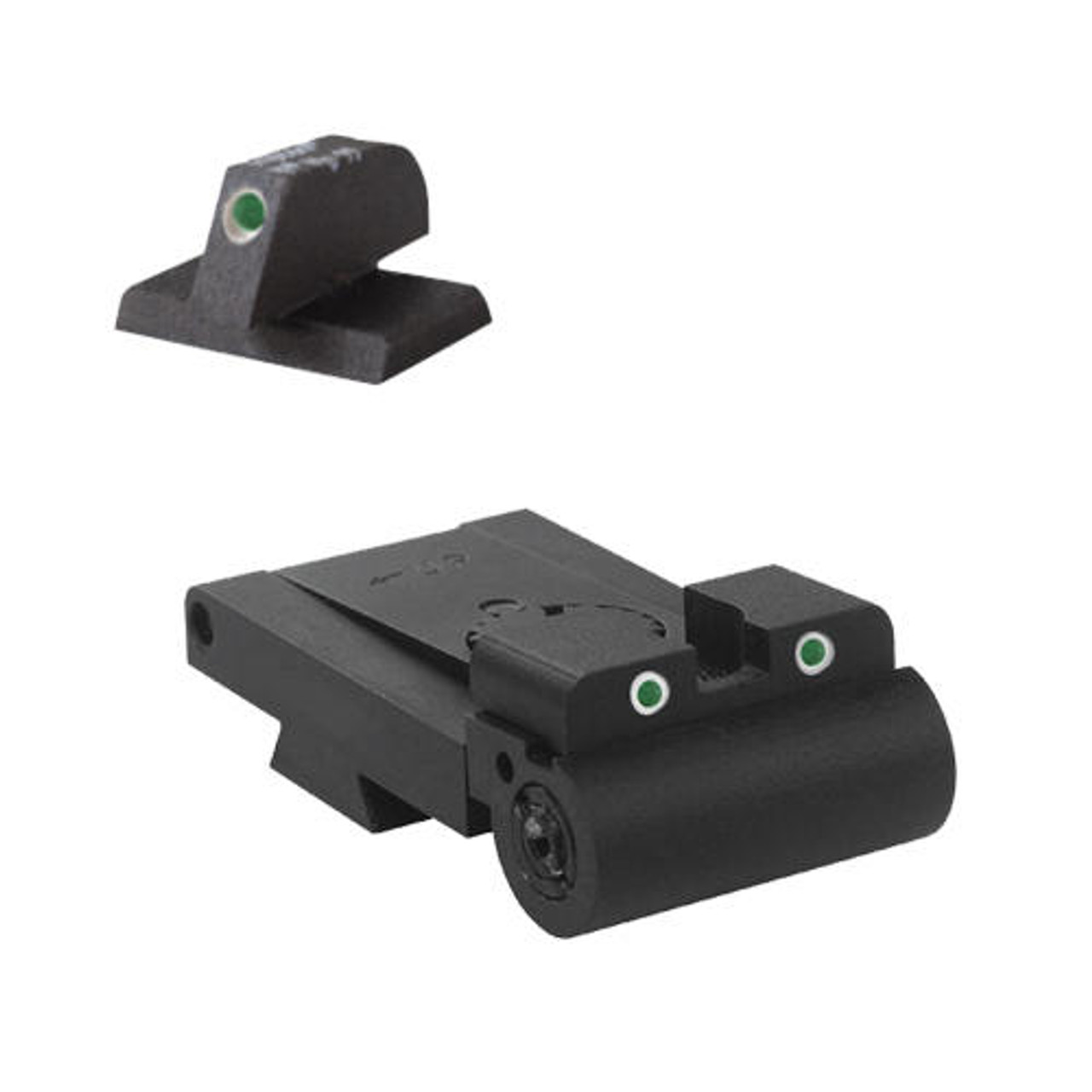 Kensight Kensight Fully adjustable tritium dot rear sight fits Caspian Rollo cut, rounded blade .200 Tall FLAT BASE Front Sight