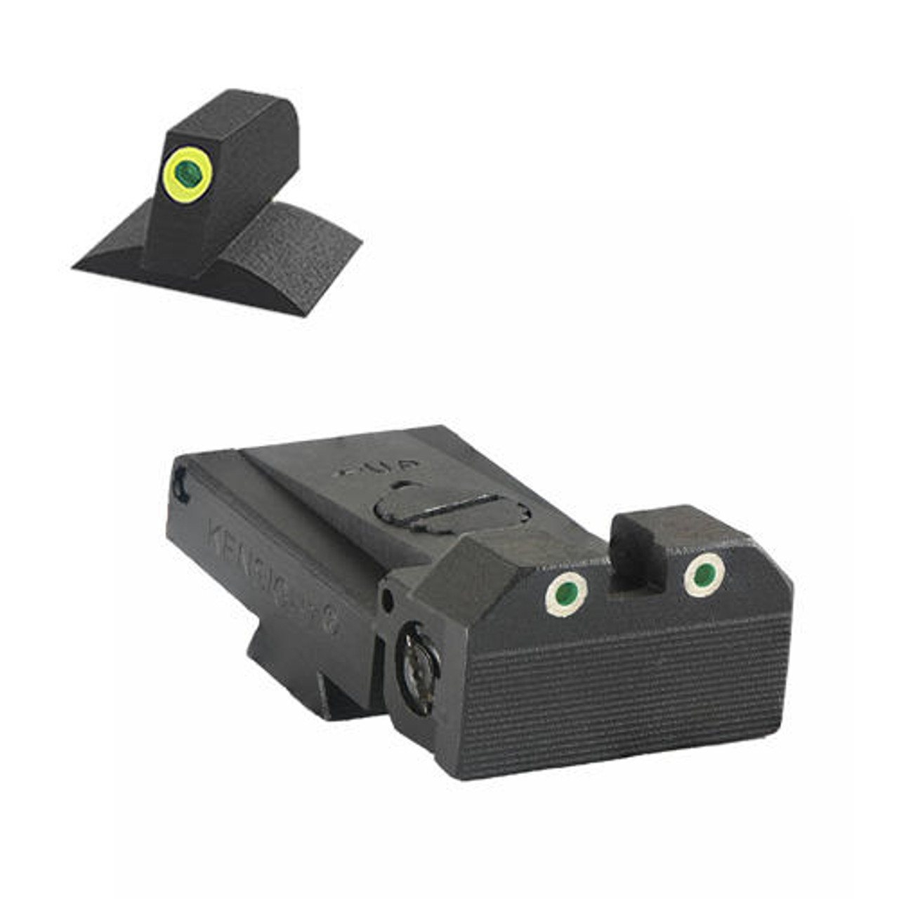 Kensight Kensight Fully adjustable tritium dot rear sight fits LPA TRT cut, beveled blade w/serrations
