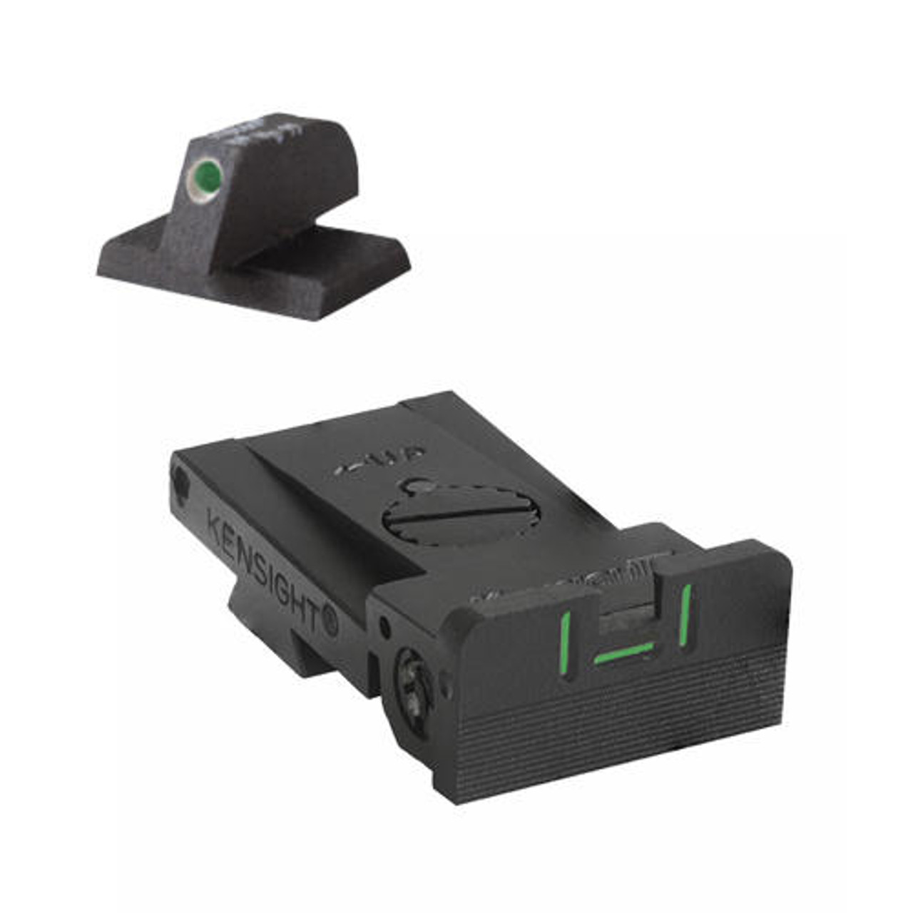 Kensight Kensight Target 1911 Sights 3 Tritium Bar Night Sights with Rounded Blade - Fits Bomar BMCS  Sight Dovetail Cut