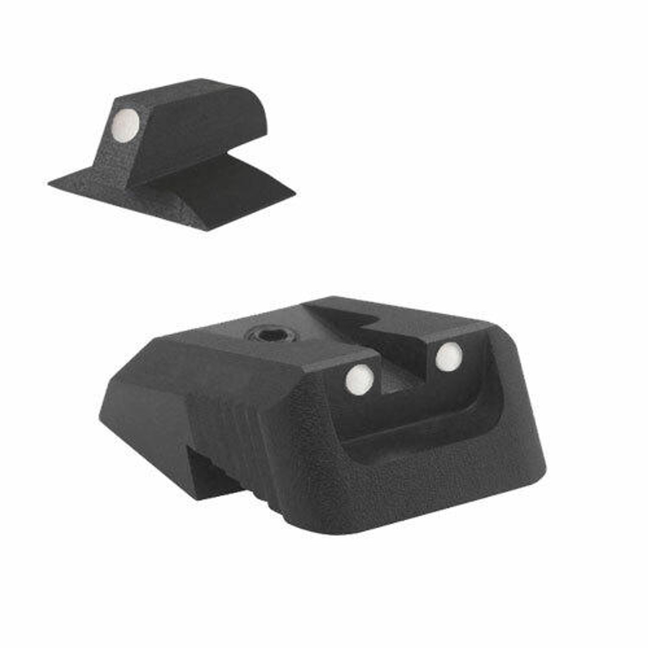 Kensight Kensight DFS 1911 Sights Fixed Rear Combat Sight, Artic White Dot, Recessed Blade - Fits Novak LoMount  Sight Dovetail Cut