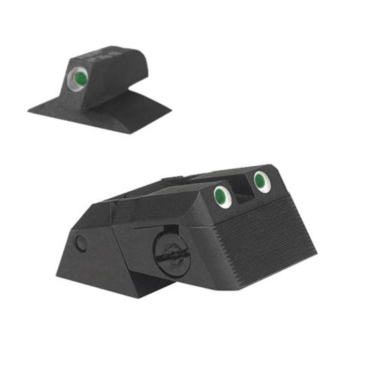 Kensight Kensight DAS 1911 Sights Adjustable Rear Combat Tritium Night Sights, Serrated Blade - Fits Novak LoMount  Sight Dovetail Cut