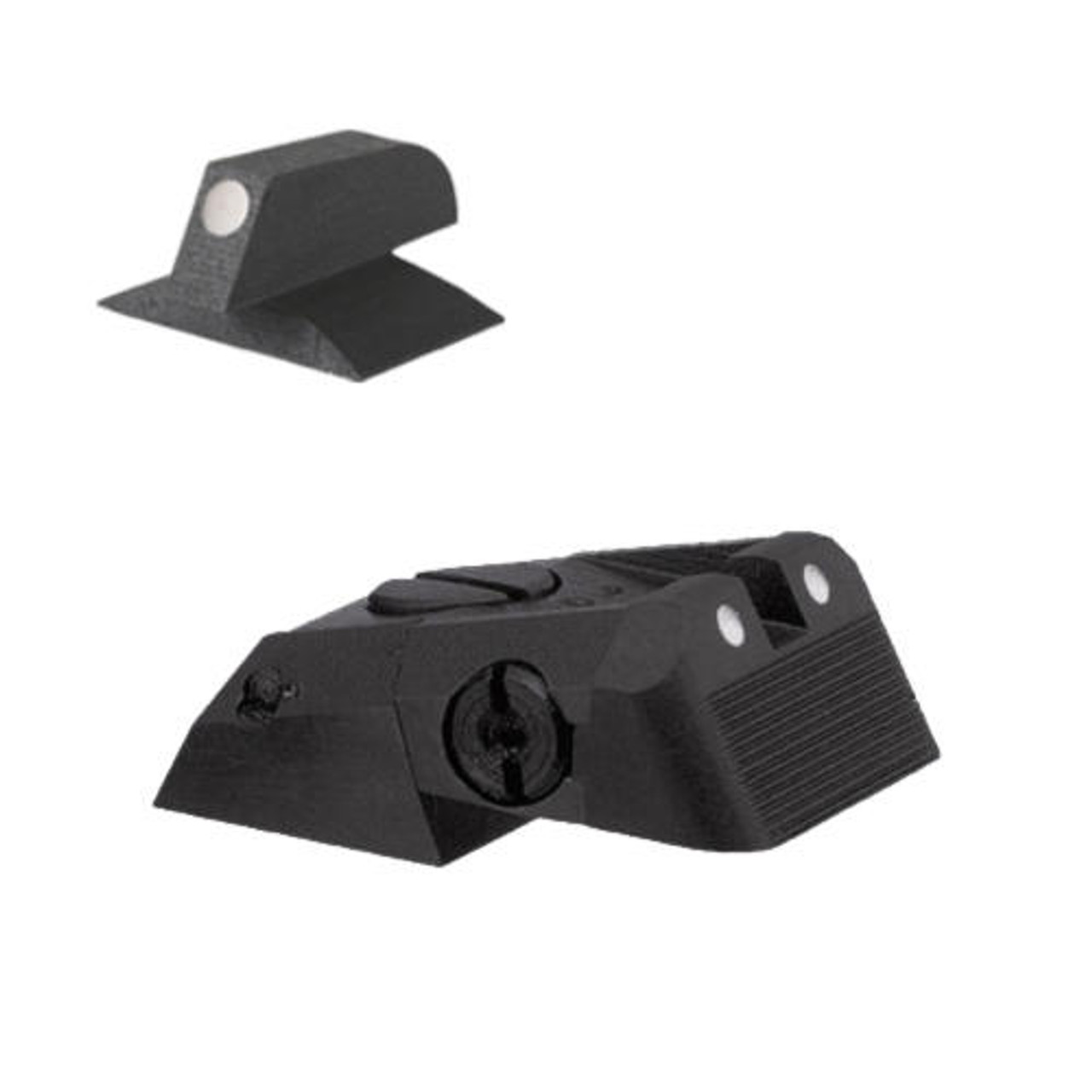 Kensight Kensight DAS 1911 Sights Adjustable Rear Combat Sight White Dot, Serrated Blade - Fits Novak LoMount  Sight Dovetail Cut