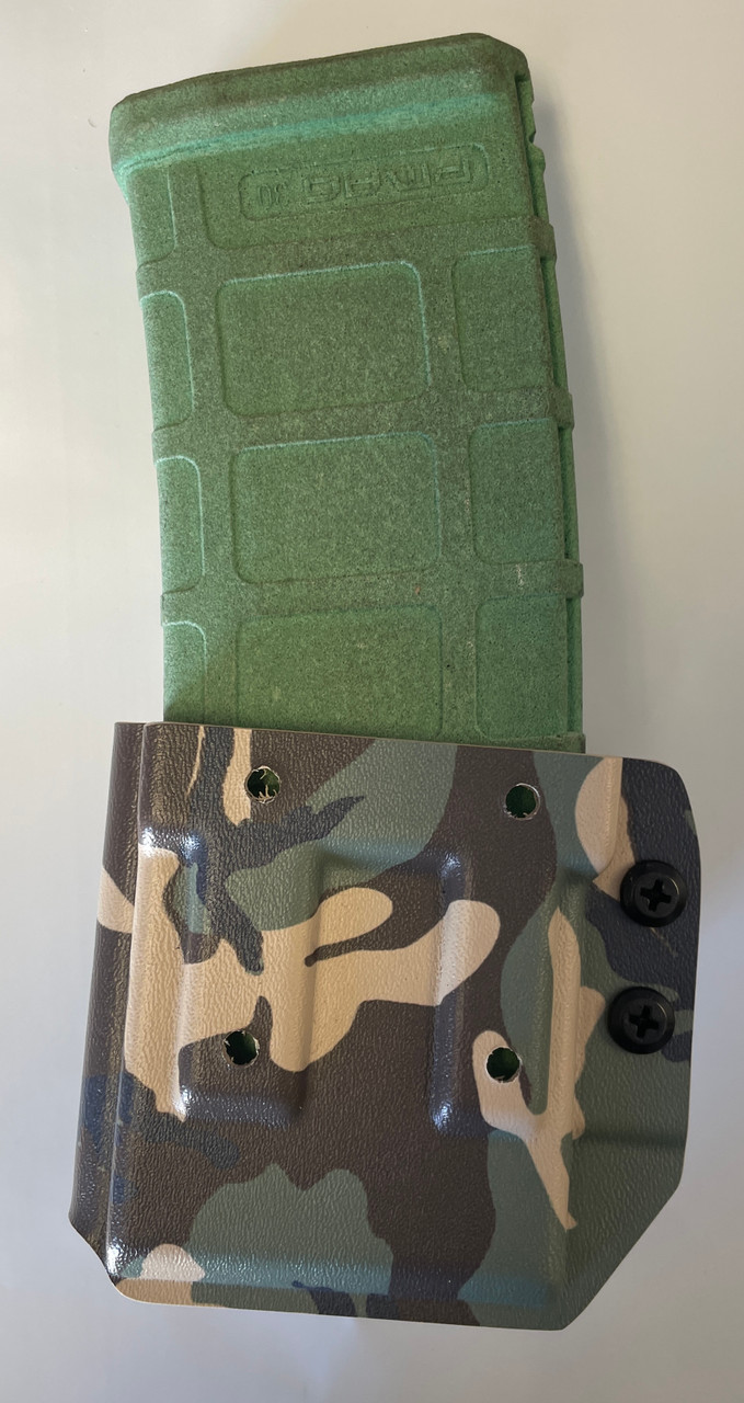 THEMED AR-15, M4, M16 , pmag, Kydex Magazine Pouch with Tulster MRD Adjustable Retention Device