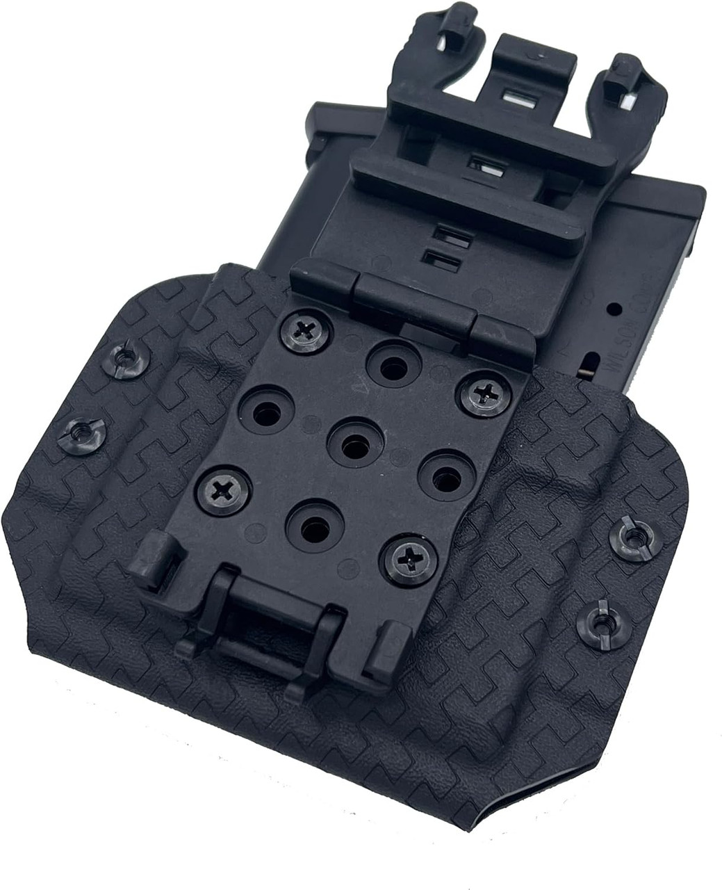 Dual Mag Pouch Kydex Basket Weave - Fits Glock 17 Double Stack,Black Basket Weave