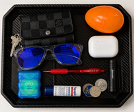 Joe's Desk Today: Black Carbon Fiber Tactical EDC Tray in Action