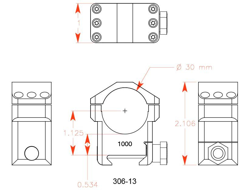 Badger Ordnance Max-50 30mm High (1.125) Standard Scope Rings