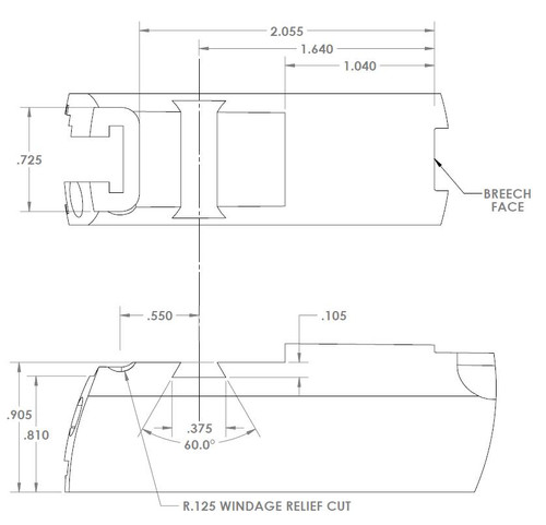 Kensight Kensight Target 1911 Sights Set with Rounded Blade and Serrated 0.200 Front Sight - Fits LPA TRT  Sight Dovetail Cut