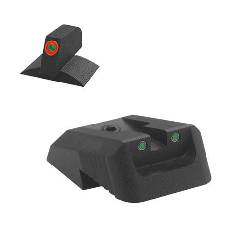 Kensight 1911 Novak Recessed Blade Sight Set W/ 0.160 Tall Lumi Orange Tritium Contoured Front Sight - KS-980-602