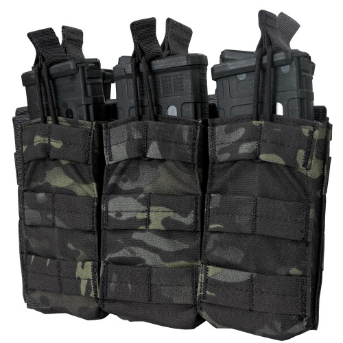 Condor Triple M4 Mag Open-Top Pouch - Multicam Black  Condor Triple M4 Mag Open-Top Pouch - Multicam Black