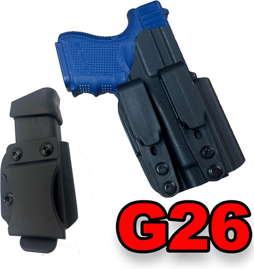 Lowkey-Z ConcealMax G26 AIWB Kydex Holster - Right Handed with Separate Magazine Pouch