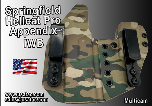 USATAC Springfield Hellcat PRO Holster With Sidecar in Multicam Kydex