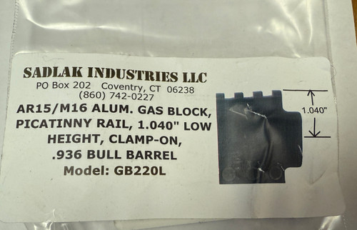 SADLAK GAS BLOCK .936 BORE SADLAK GAS BLOCK .936 BORE