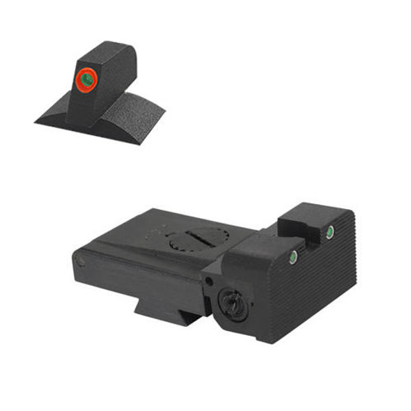 Kensight Kensight 1911 LPA Adjustable Rounded Blade Sight Set W/ 0.200 Tall Lumi Orange Tritium Contoured Front Sight