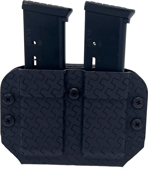 Dual Mag Pouch Kydex Basket Weave - Fits Glock 17 Double Stack,Black Basket Weave