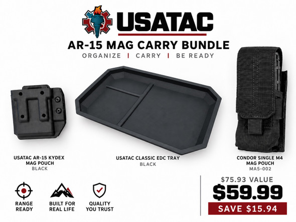 USATAC AR-15 Mag Carry Bundle – Kydex Mag Pouch, Condor M4 Pouch & EDC Tray