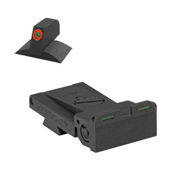Kensight Kensight Fully adjustable bar-dot-bar tritium rear sight fits Bo-Mar BMCS Cut, rounded blade w/serrations
