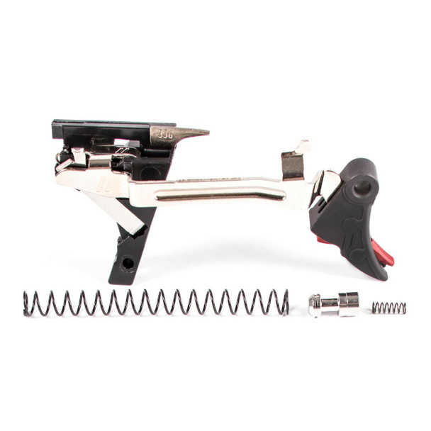 ZEV ZEV Pro Trigger 9Mm Curved Face Upgrade Drop-In Kit For Glock 1st-3rd Gen W Red Safety