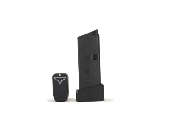 Taran Tactical +2 Base Pad for Glock 43 OEM 9mm Magazine