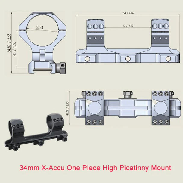 X-ACCU 34 MM PICATNNY RAIL