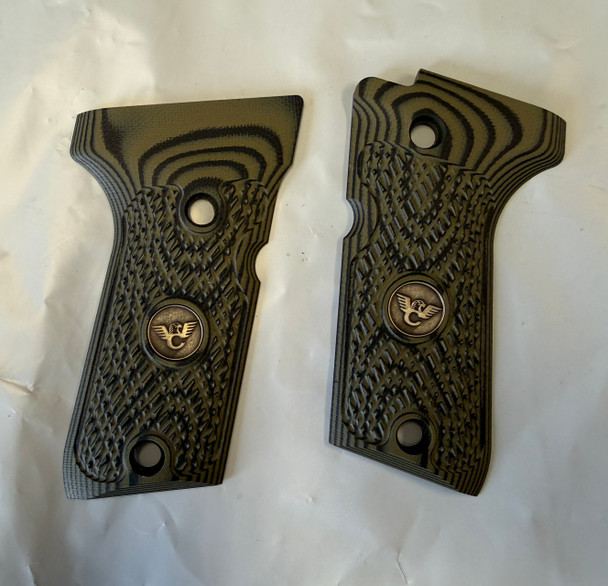 VZ GRIPS BERETTA 92/96 COMPACT G10 GRIPS, ULTRA THIN WITH WC LOGO