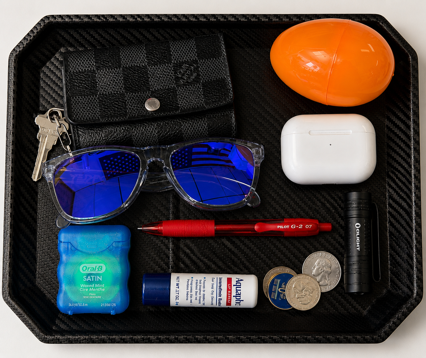 Joe's Desk Today: Black Carbon Fiber Tactical EDC Tray in Action