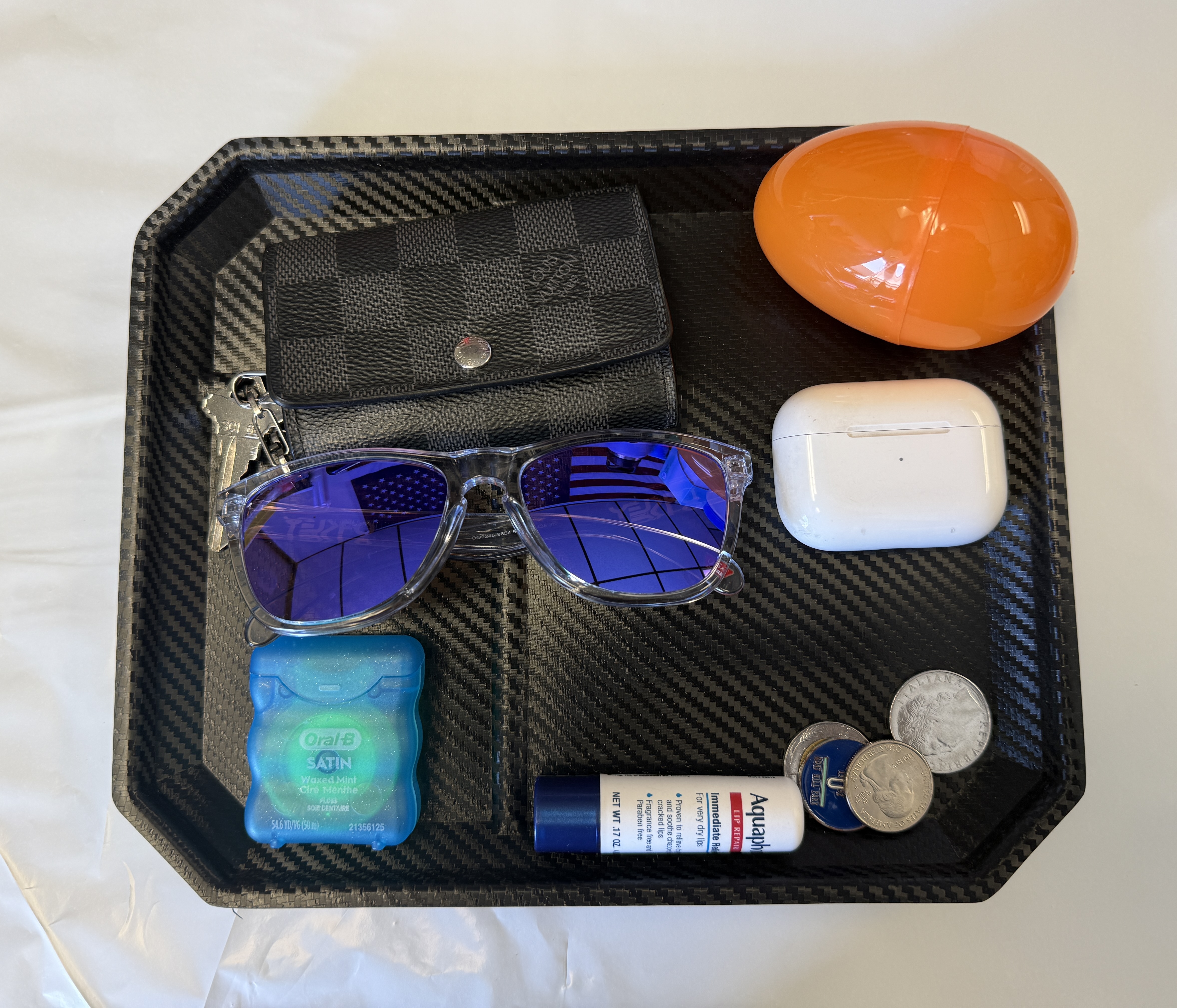 Joe's Desk Today: Black Carbon Fiber Tactical EDC Tray in Action