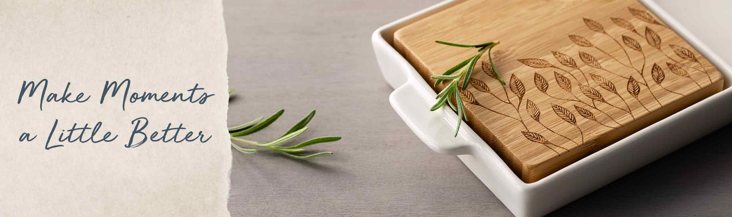 Wooden Cutting Table on a table in a Ceramic. Make Moments a little better