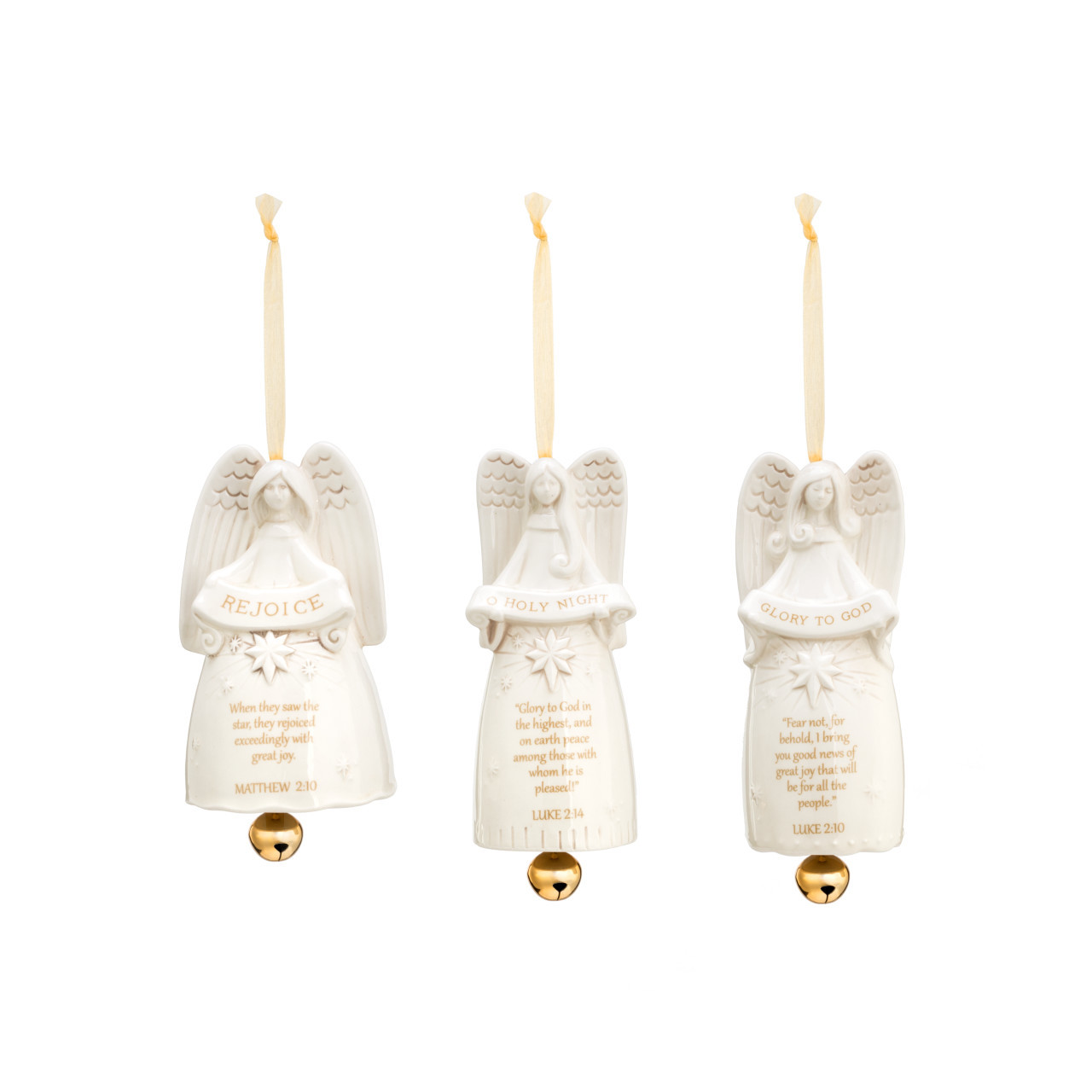 Angel Heart & Dove Hanging Ornaments - 3 Assorted