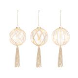 Lit Glass Ornaments with Macrame