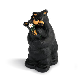 figures of two black bears hugging